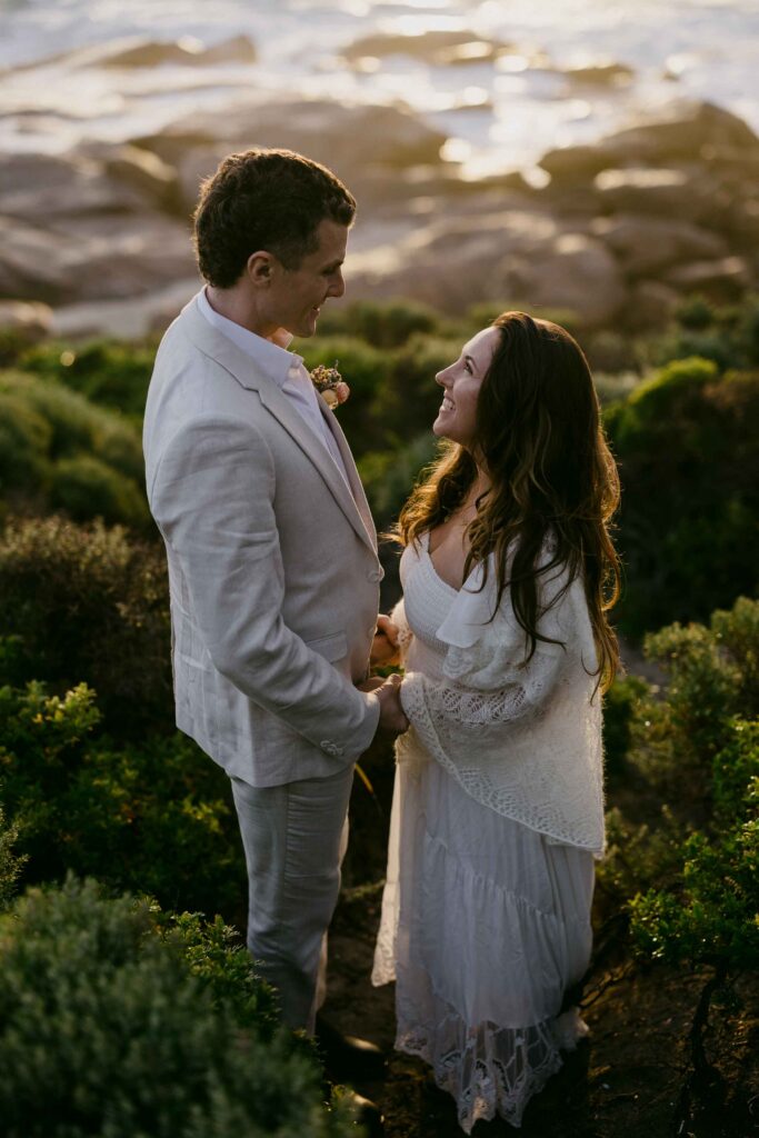 pre-weedding intimate moment contos beach margaret river
