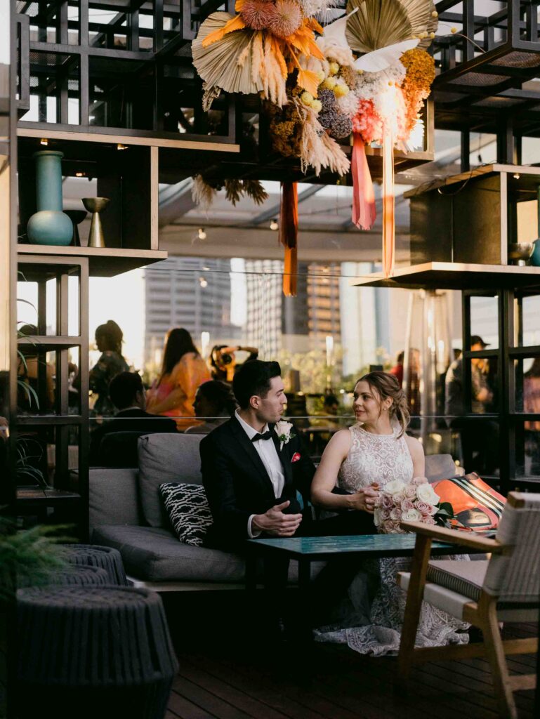 Relaxed wedding portraits following an intimate Perth ceremony]