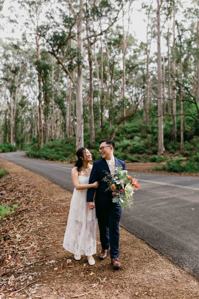 Natural bridal makeup and native bouquet for a Margaret River pre-wedding