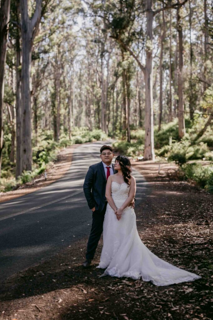 Natural bridal portrait of Cadence beneath the Boranup Forest canopy