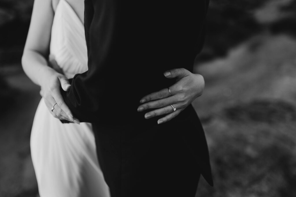 close up of the couple embrace at injidup spa