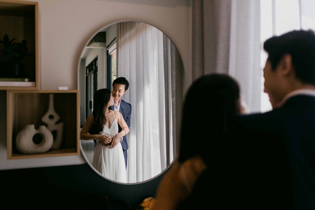 Kenneth and Flora beginning their Margaret River pre-wedding experience at their accommodation
