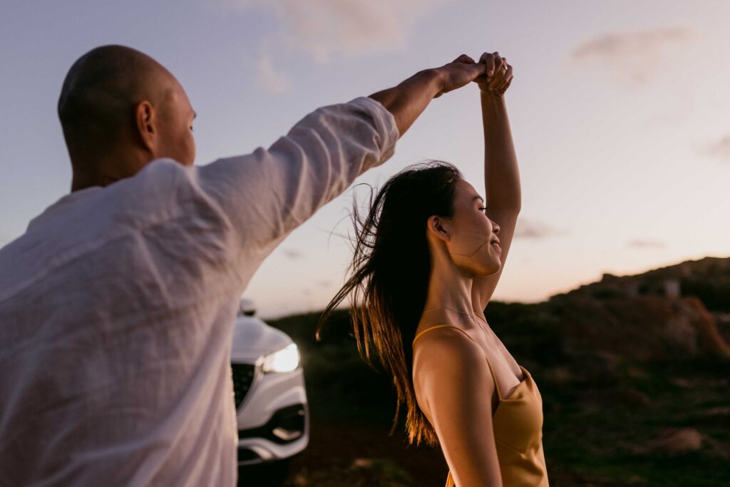 couple dancing in blue hour at injidup spa