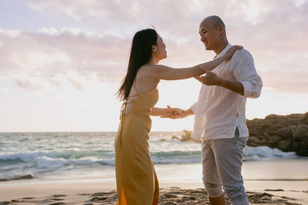 Casual Margaret River pre-wedding photograph near Injidup Natural Spa