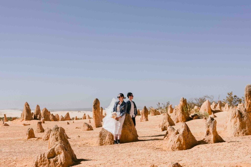 Cute portraits for the couple at their pre-wedding shoot in the Pinnacles