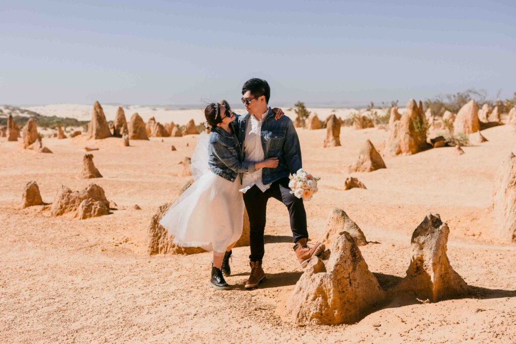 Cute portraits for the couple at their pre-wedding shoot in the Pinnacles