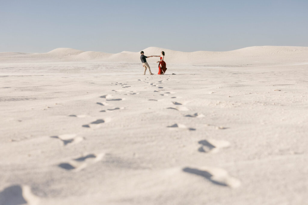 Artistic portraits for their pre-wedding shoot in Lancelin Sand dunes