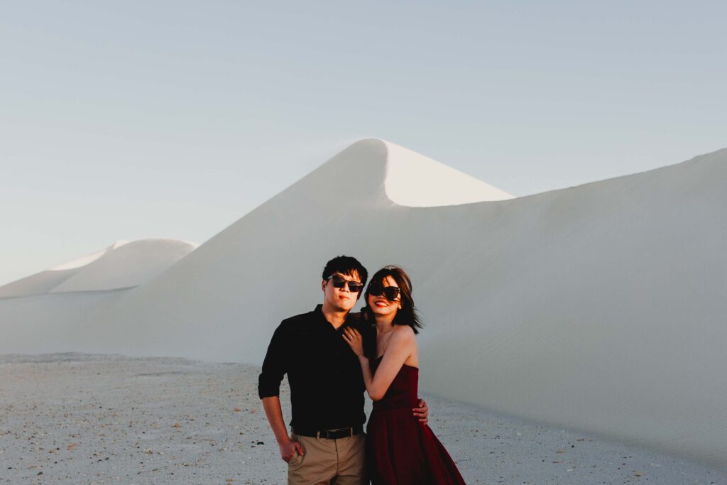 Cute portrait of their pre-wedding in Lancelin
