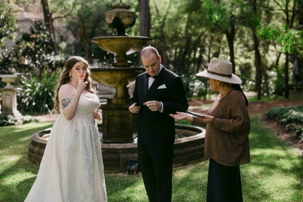 Private garden elopement ceremony at La Forêt in Margaret River