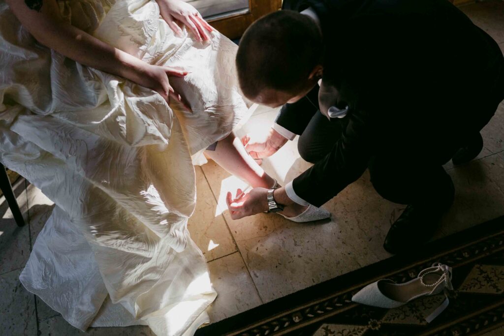 Quiet getting-ready moments before an intimate Margaret River wedding