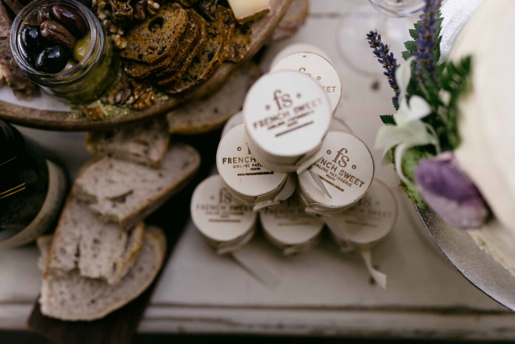 Cake and macaron table at an intimate Marlee Pavilion wedding