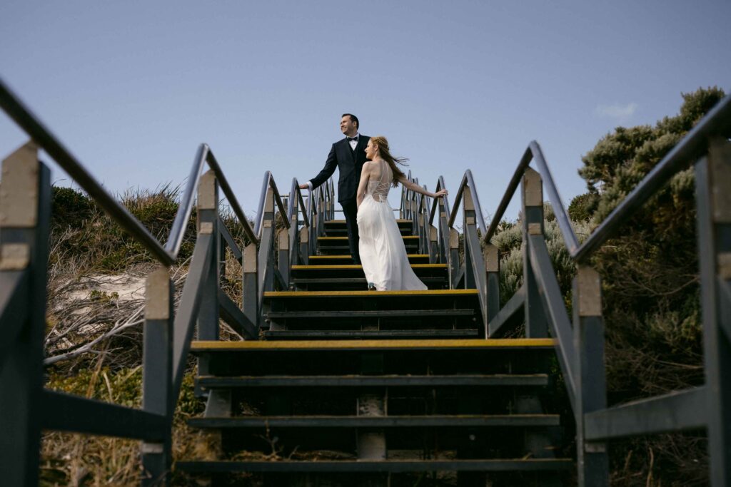 Destination wedding portrait in Rottnest after the micro-wedding in Kings Park 