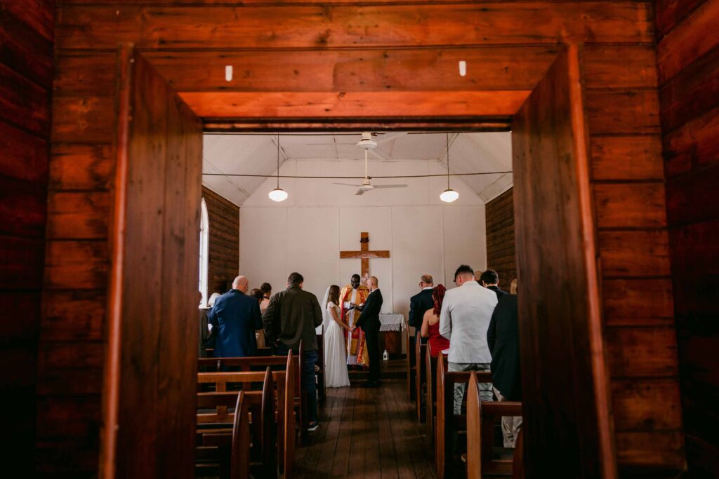 Intimate 25-guest wedding ceremony inside St Paul’s Church Jarrahdale