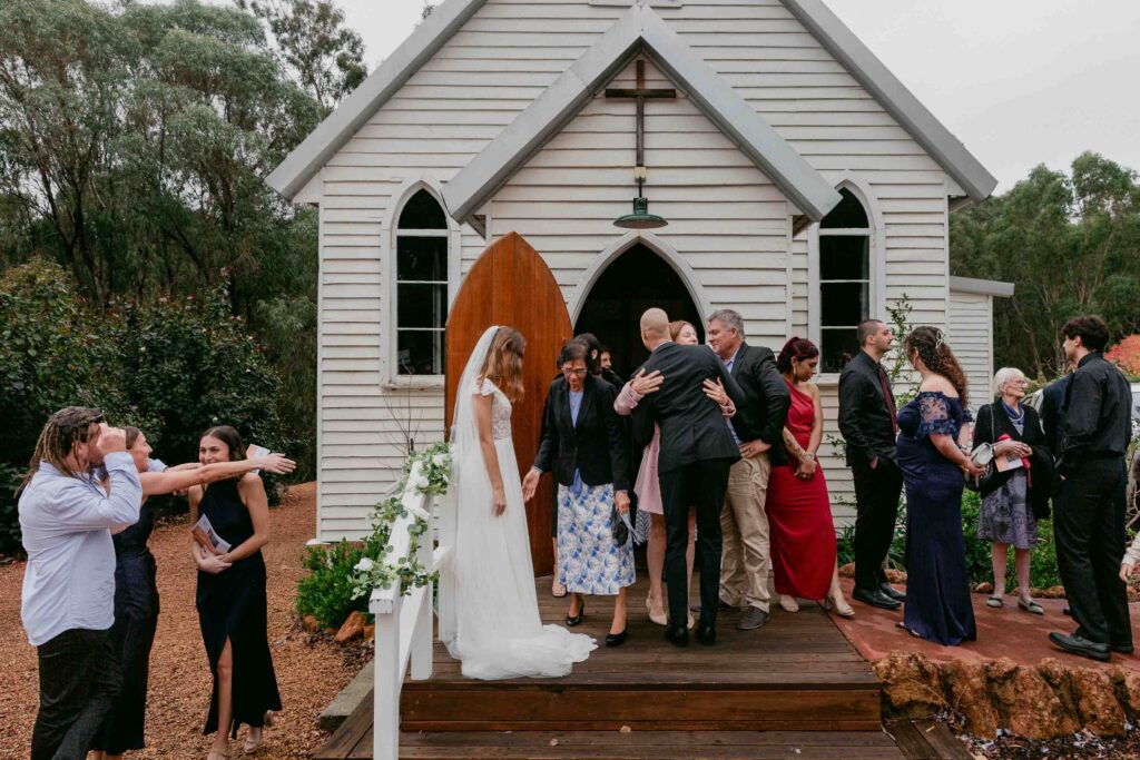Candid moments following an intimate church wedding in Jarrahdale