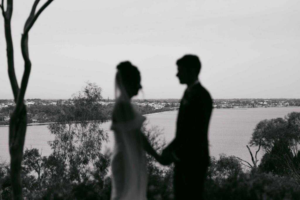 Couple exchanging vows during their Kings Park micro wedding