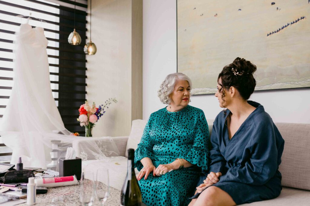 candid moments of wedding prep at Westin Hotel