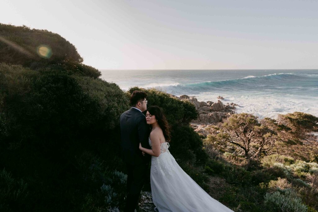 Sunset portrait of Cadence and Nicholas at Sugarloaf Rock